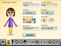 A Mii being recycled as a different character for the mii channel hack.