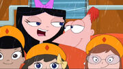 Isabella telling Phineas that there's an "M" in "Time Machine" in 300 Million B.C.