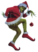 The Grinch, as seen in the live-action film, played by Jim Carrey