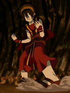 Toph in Fire Nation outfit.