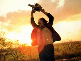 Leatherface walk out of sunset