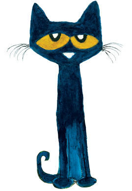 pete the cat clip art black and white