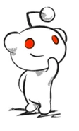 Snoo happily thinking