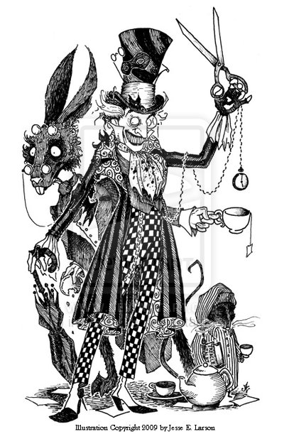 evil mad hatter drawing