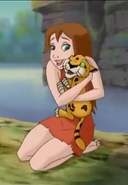 Jungle Princess Jane with leopard cub.