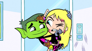 Beast Boy in Terra's arms