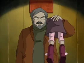 Jean-Pierre carrying an unconscious Aelita over his shoulder.