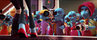 Some of the Aliens from Planet 51 are recycled for Escape from Planet Earth with blue coloring.