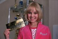 Violet showing off her ticket.