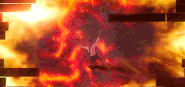 The staff's headpiece breaking off as it falls to Tartarus
