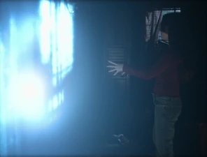 Piper tries to blast through the Force Field again.