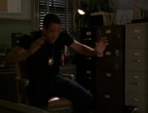 Darryl accidentally breaks his desk due to his Super Strength.