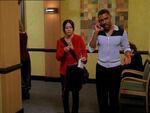 Prue Halliwell talking with Gil Corso, the manager