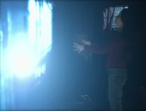 Piper tries to blast through the Force Field again.