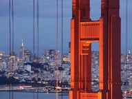 View of Downtown San Francisco through Golden Gate Bridge