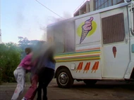 Phoebe, Prue and the demon girl are sucked into the truck