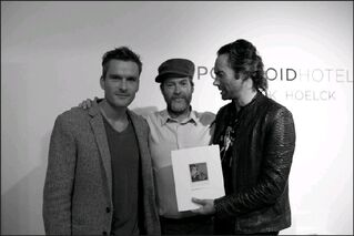 With Patrick Hoelck and Justin Murdock at Polaroid Hotel Exhibition - May 2, 2011