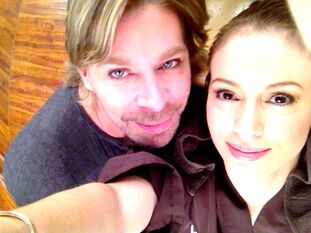 Alyssa with Chaz Dean shooting new Wen commercial - March 3, 2012