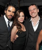 RoseGQ7.jpg (163 KB) With Eli Roth and Michael Fassbender
