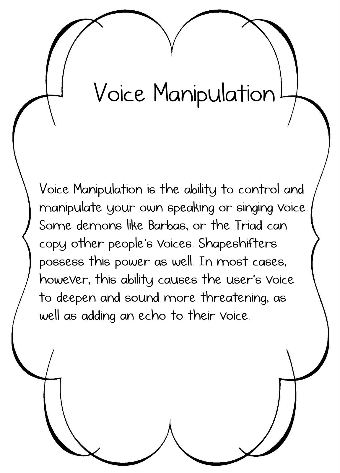 Voice Manipulation CharmedWorldRPG Wiki Fandom