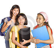 Young-girl-students-with-books-and-folders-thumb5460666