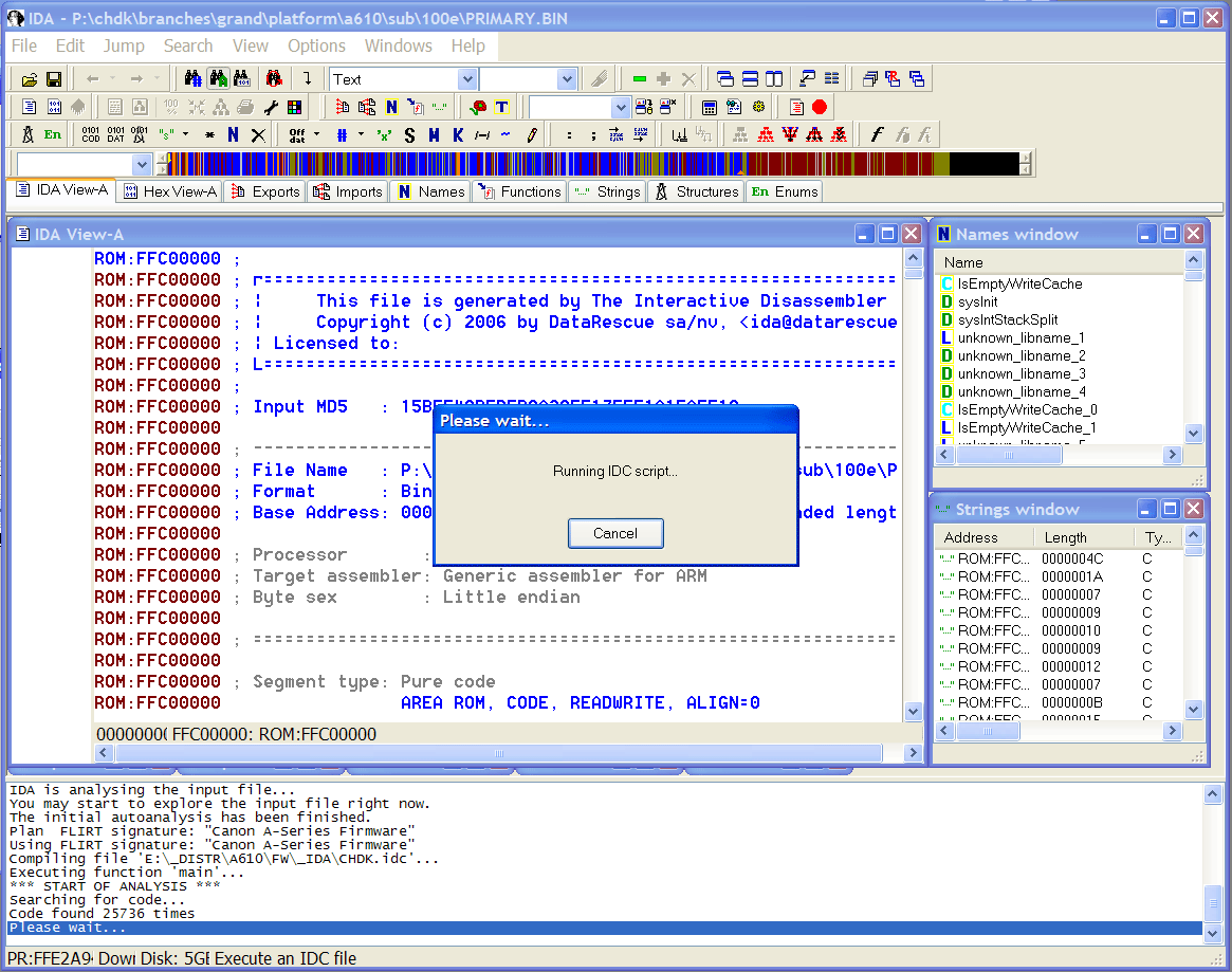 Loading dump to IDA | CHDK Wiki | Fandom
