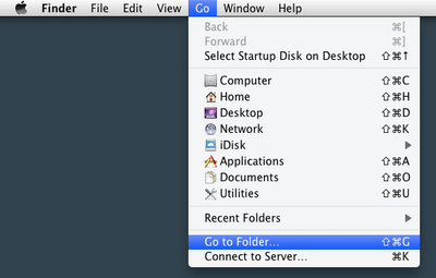 This is the Go to Folder menu item in the Mac OS X Finder.
