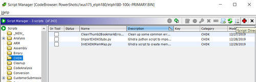 Ghidra script manager