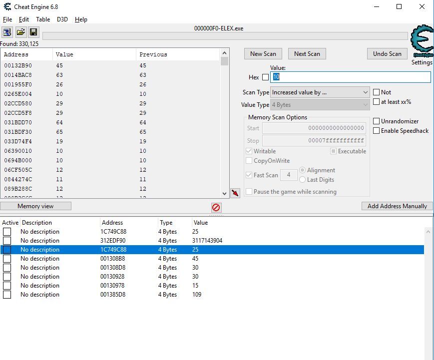 Cheat Engine :: View topic - Difficulty finding values(4,2,8 byte) for some  games