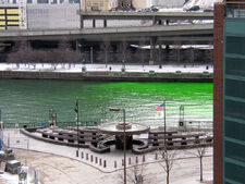 Chicago River dye travelling upstream