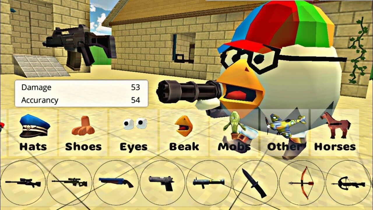 Chicken Gun Game em Feltro