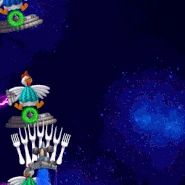 Utensil Poker at ⚡20, damaging Chickens and Barriers.