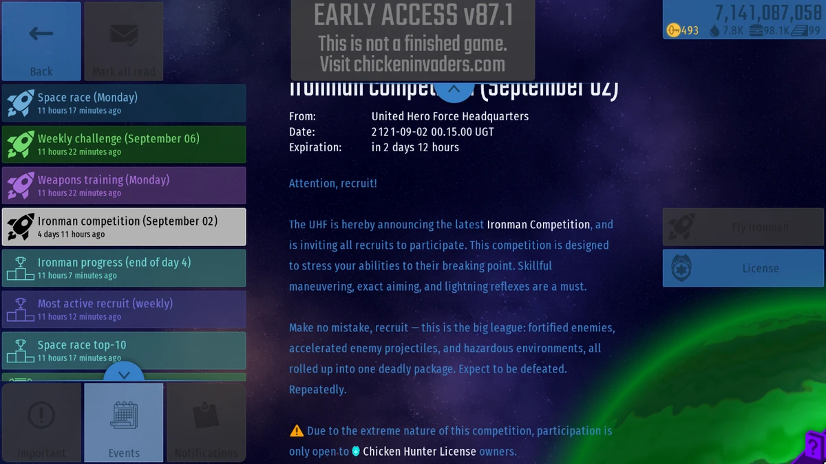 Ironman Competition Chicken Invaders Wiki Fandom