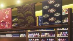 bolts of textile in the shop