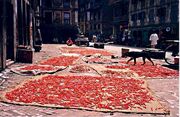 Chillies drying in Kathmandu