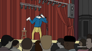 Frank's anus performs in front of a live audience.