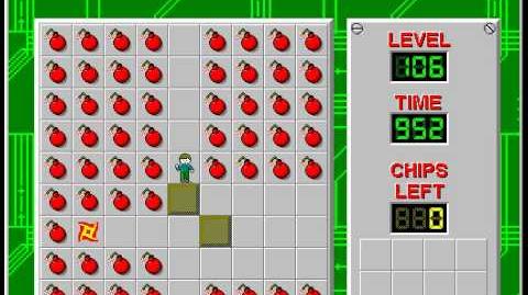 Chip's Challenge 1 level 106 solution - 907 seconds