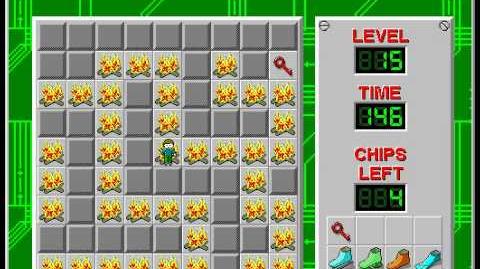 Chip's Challenge 1 level 15 solution - 89 seconds