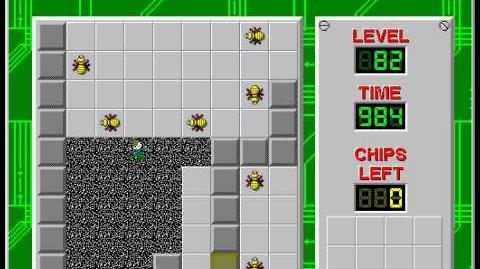 Chip's Challenge 1 level 82 solution - 969 seconds