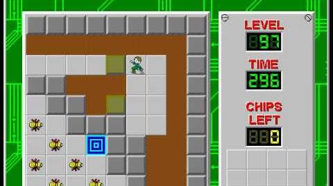 Chip's Challenge 1 level 97 solution - 290 seconds