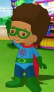 Riley as his super hero alter ego - "Super Gooey Glue Guy" (A Super Sticky Situation)