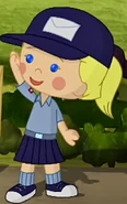 Chloe as a postal worker/mail carrier (Extra Special Delivery)