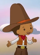 Riley as a cowhand (The Good, The Bad and The Silly and The Treasure of Talky Mountain)