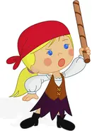 Chloe as a pirate (Monkeys of the Caribbean)