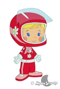 Chloe as a race car driver (Braking Away)