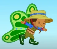 Riley in his second gardening costume with butterfly wings (A Root Awakening)