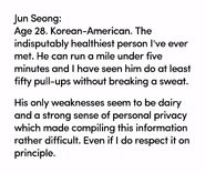 Medhani's Medical Record about Jun in The Deadliest Game, Ch.11