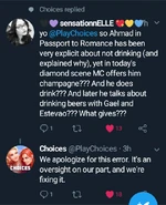 Ahmed not drinking mix up