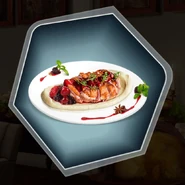 Glazed Duck and Garlic Potatoes, Bacon over Potatoes (Wedding Day breakfast)