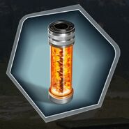 Orange vial canister crystal battery